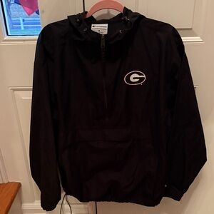 Champion Black Hooded Jacket with Emblem